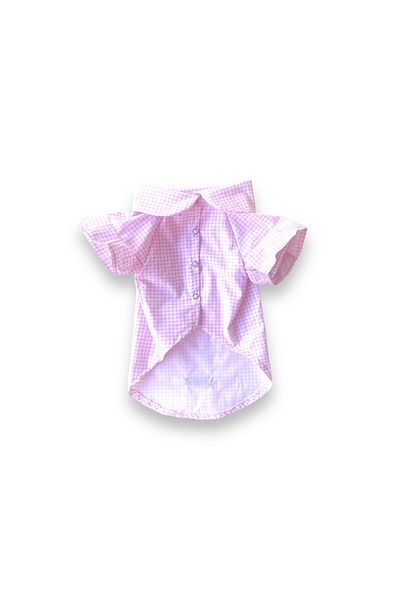 Luli Pet Light Pink Gingham Dog Shirt