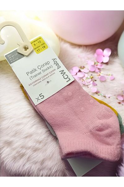 LC Waikiki Lcw Baby Baby Girl Non-Slip Sole Booties Socks Pack of 5 S4G644Z1