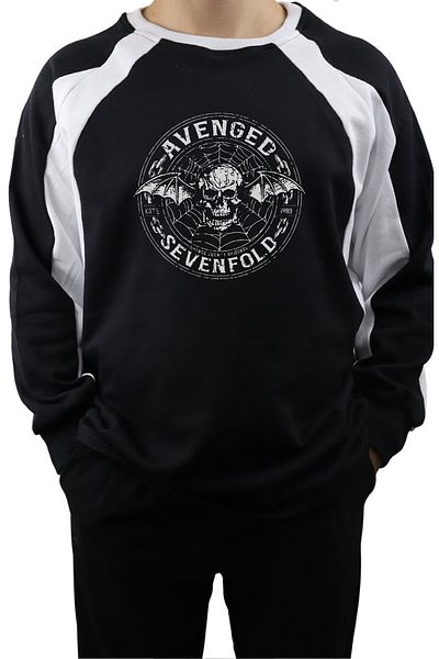 Fuddy Moda Hanorac unisex Avenged Sevenfold imprimat fără glugă, hanorac oversize cu gâtul turnat Rock Band