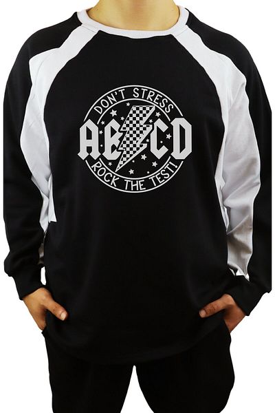Fuddy Moda Hanorac unisex oversize Dont Stress Rock The Test scris fără glugă