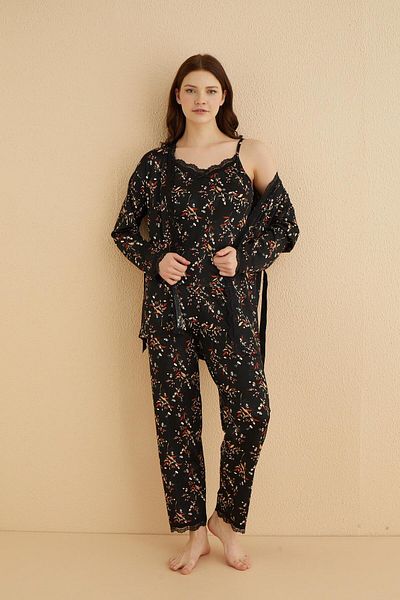 Pemilo Set halat de damă 80118-59 3 piese NEGRU