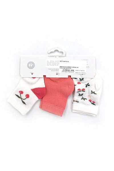 Bebitof Baby Bebitof 406 Model 3-Piece Baby Socks