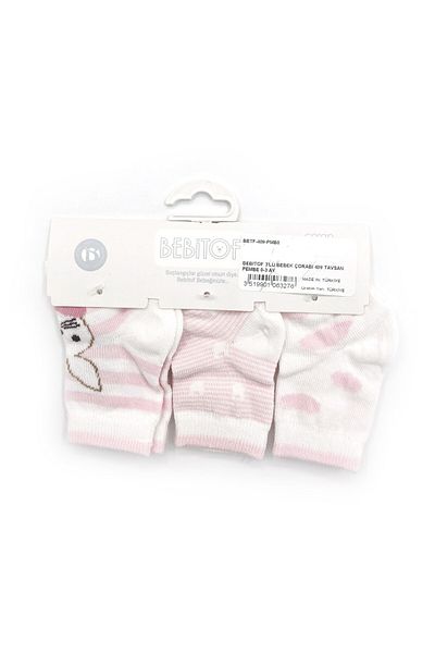 Bebitof Baby Bebitof 409 Model 3-Piece Baby Socks Set