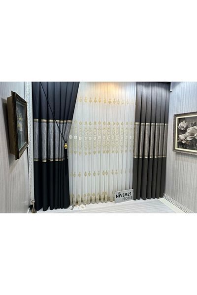 NİVEMESHOME Nivemeshome Shahmaran 1/3 Frequent Pleated Tulle Curtain Apm