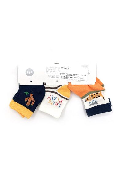 Bebitof Baby Bebitof 399 Model 3 Piece Baby Socks Set