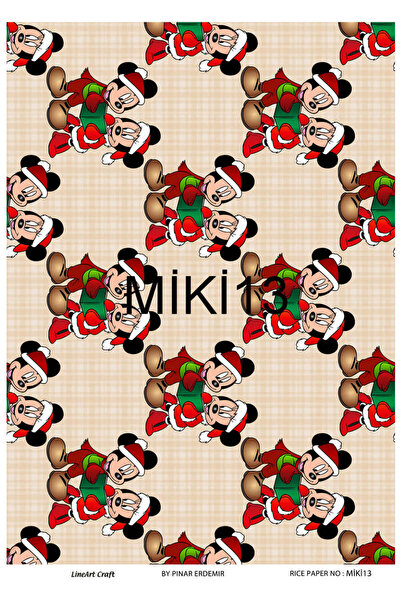 LİNEART Mickey Mouse Series Brass Decopage Paper 29X42Cm No:Mic13