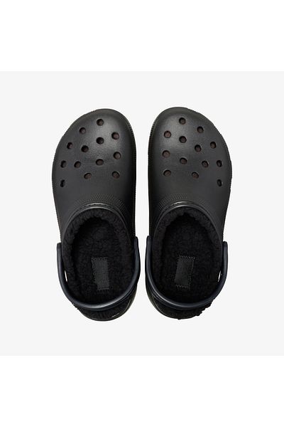 Crocs Γυναικείες μαύρες παντόφλες Classic Platform Lined Clog Noir