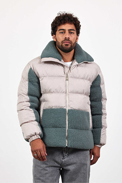 İLKCET MODA Ανδρικό παλτό με βελούδινο γιακά