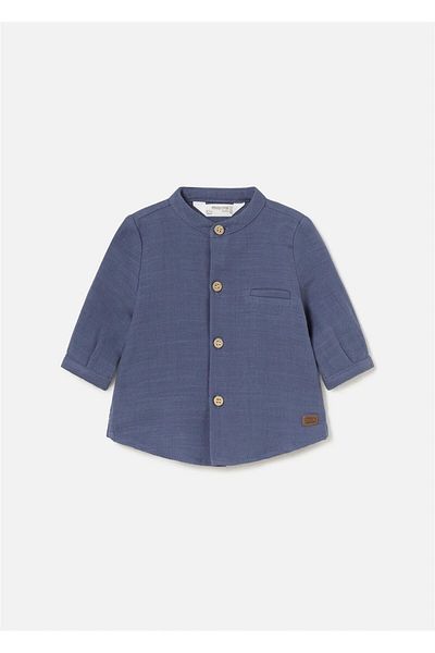 MAYORAL Navy Blue Baby Boy Shirt - Mao Collar, Model 2181