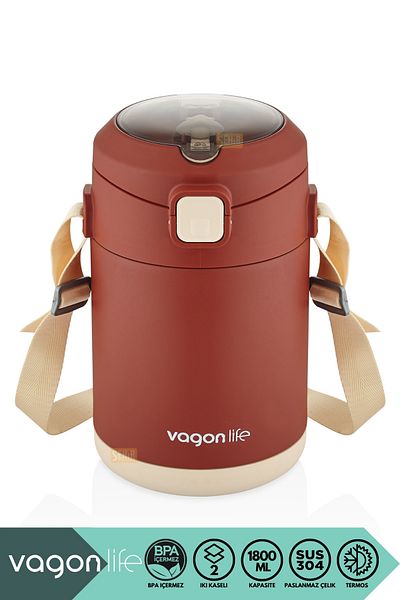 Vagonlife صندوق غداء بينتو 1800 مل مجموعة جديدة 2 أوعية 4-6 ساعات ترمس مميز صندوق غداء فولاذي