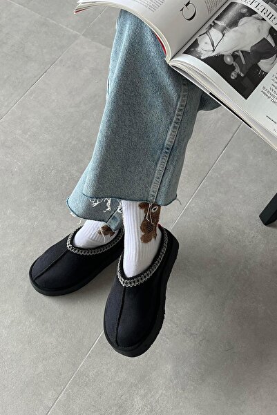 STRASWANS Belis Γυναικείες Παντόφλες Σπιτιού Flat Sole Μαύρες