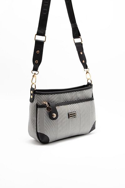 Silver Polo Negru Alb - Geantă neagră SP1160 pentru femei