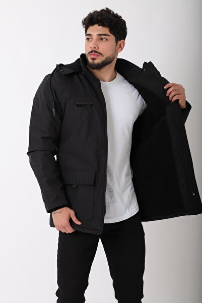 Stilkombin Αθλητικό υφασμάτινο παλτό Lycra με γούνινη τσέπη PLDP 2988_50410