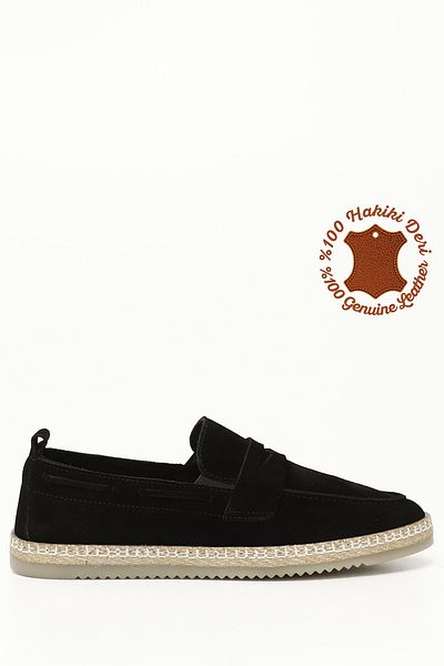 GÖNDERİ(R) Men's Black Suede Thermo Sole Genuine Leather Shoes