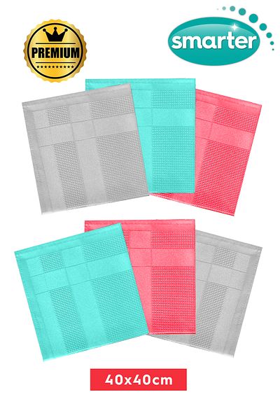 SMARTER Premium Microfiber Cleaning Cloth Set of 6 (40X40)
