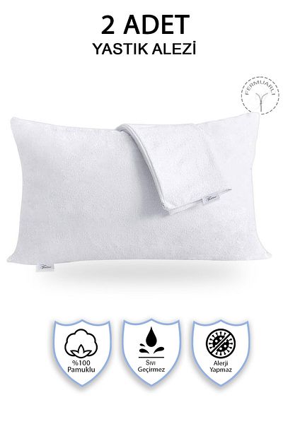 Vionel Home 100% bumbac, 2 paturi de pernă, husă de pernă, rezistentă la apă/lichid, (50 X 70 CM)