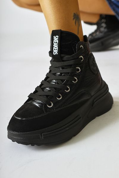 Limoya Budoor Black Parachute Fabric Star Patched Sports Γυναικείες Μπότες, Γυναικείο Μποτάκι