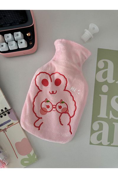 Planet Butik كيس ماء ساخن صغير الحجم باللون الوردي من Hi Rabbit