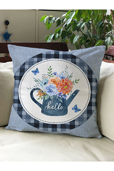 Evmila Βελούδινο κάλυμμα μαξιλαριού 43x43 με θέμα το φθινόπωρο