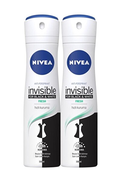NIVEA Invısıble Black&whıte Fresh Sprey Deodorant 150ml Kadın 2'li Avantaj Paketi