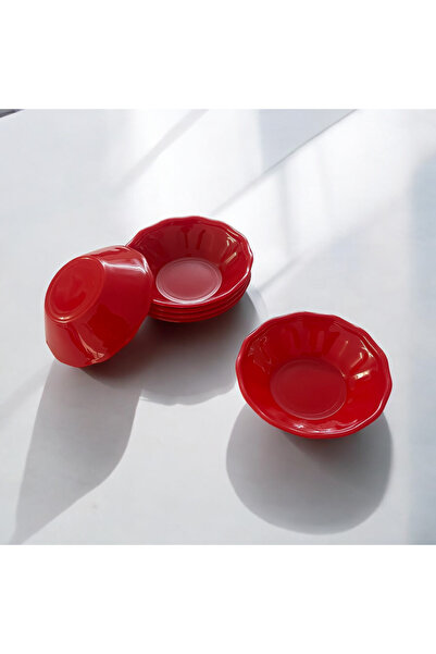 UpHome 50Pcs Red Tea Plates Plastic