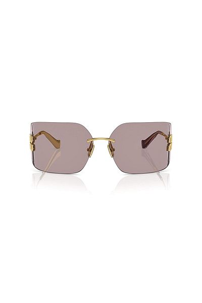 Miu Miu 54Ys 5Ak06I 80 Women's Pillow Gold Metal Sunglasses