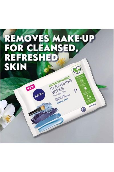 NIVEA 3 in 1 - Waterproof Makeup Remover Wipes, 25 Pieces for Face and Eye