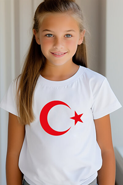 ASELİNDA Moon Star (TRIUC TURCĂ) Tricou alb pentru copii (potrivit pentru SHO...