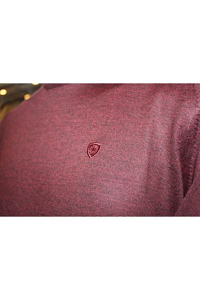 Diandor Claret Red Men's Knitwear Sweater - O Collar and Wool