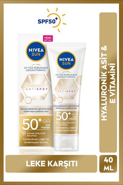NIVEA Luminous630 Anti-Blemish Sunscreen Face Cream 40ml, Spf50, Hyaluronic Acid, Vitamin E, Uva/Uvb
