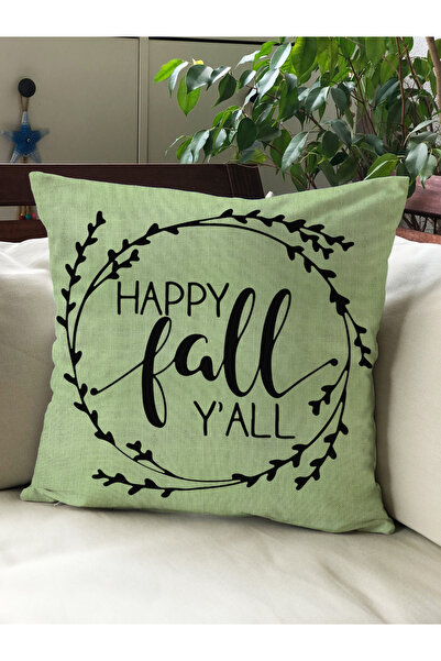 Evmila Husă de pernă din catifea 43x43 cu tema de toamnă