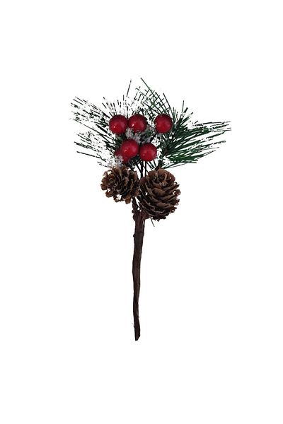 roco paper New Year's Flower Kokina - Artificial Pine Cones, Snowy New Year's Ornament, 15 cm - 1 Piece