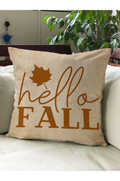 Evmila Husă de pernă din catifea 43x43 cu tema de toamnă