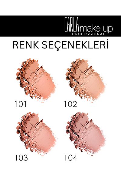 Carla Professional Make Up Ultrasoft Matte Blusher - Light Peach Matte Blush - No: 102