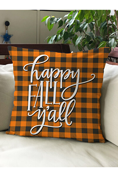 Evmila Husă de pernă din catifea 43x43 cu tema de toamnă