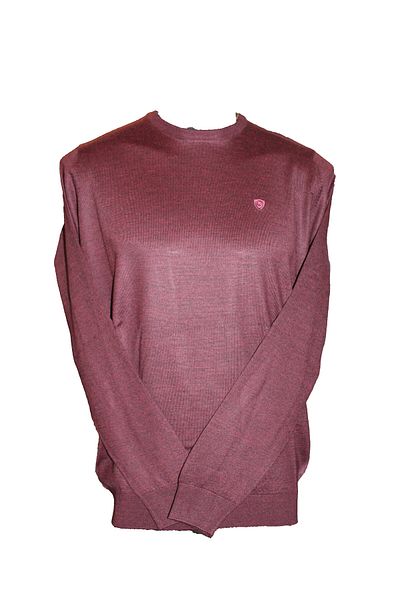 Diandor Claret Red Men's Knitwear Sweater - O Collar and Wool