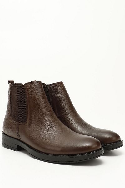 GÖNDERİ(R) Men's Brown Antique Rubber Sole Genuine Leather Chelsea Boots