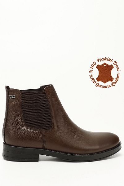 GÖNDERİ(R) Men's Brown Antique Rubber Sole Genuine Leather Chelsea Boots
