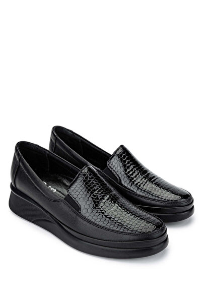 Tamer Tanca Kadın Hakiki Deri Siyah Casual Ayakkabı