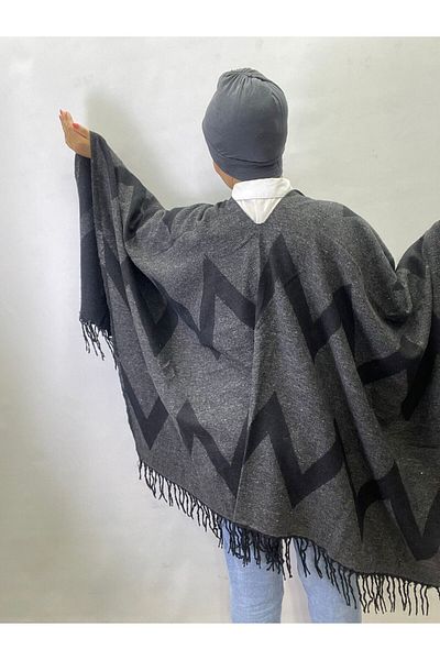 ALDAİR Winter Double Sided Women's Poncho Shoulder