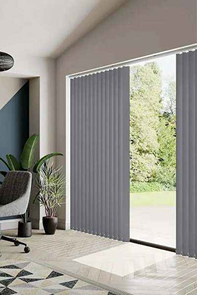 Özel Jaluzi Gri Kumaş Dikey Perde  Döndürülebilen Tam Açık Ya Da Tam Kapalı   Kumaş Dikey