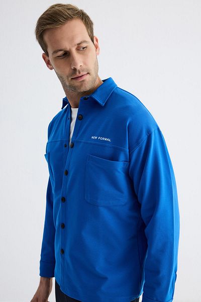 odelon Ανδρικό πουκάμισο Saks Slim Fit Snap Λεπτομερές φούτερ