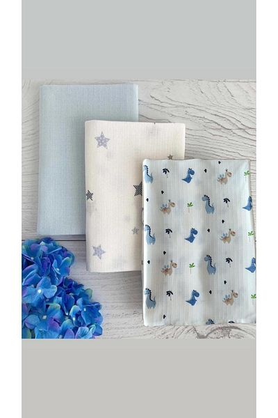 Alpıno ALPINOBABY 85cm*85cm Cotton Baby Blanket - 3 Muslin Blankets