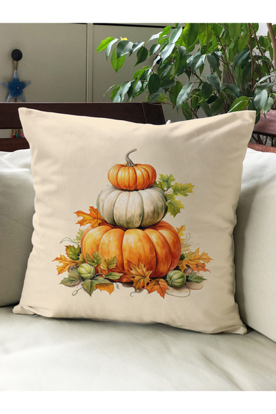 Evmila Βελούδινο κάλυμμα μαξιλαριού 43x43 με θέμα το φθινόπωρο