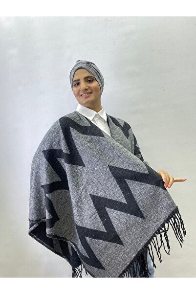 ALDAİR Poncho de umăr pentru femei cu două fețe de iarnă - 140x140