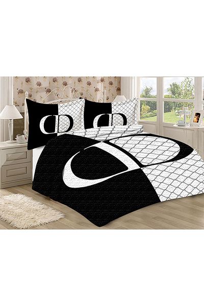 Doruklar Home Collection Modern Patterned Premium Quality Quilted Cotton Filled Velvet Bedspread Set