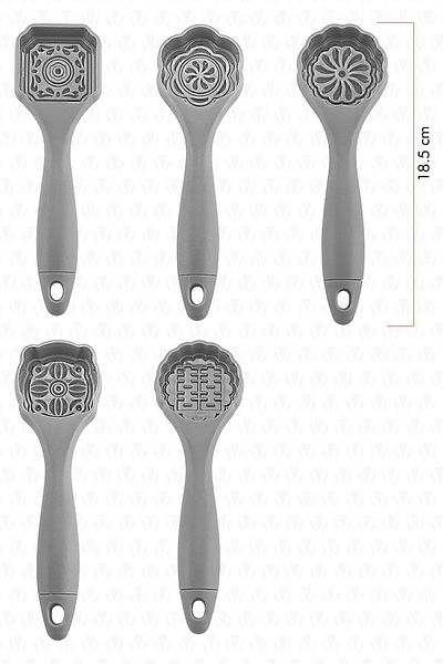 valletta Buxystorem Ozo Non-Flammable Non-Stick 5 Piece Cake Mold Set Gray Trendymx 999662