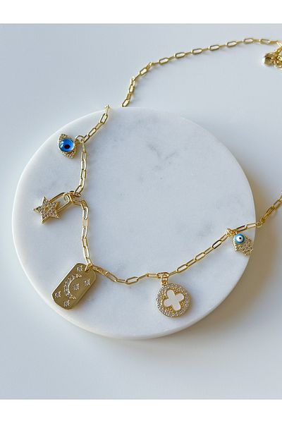 CHARMLUCKY Steel Charm Necklace