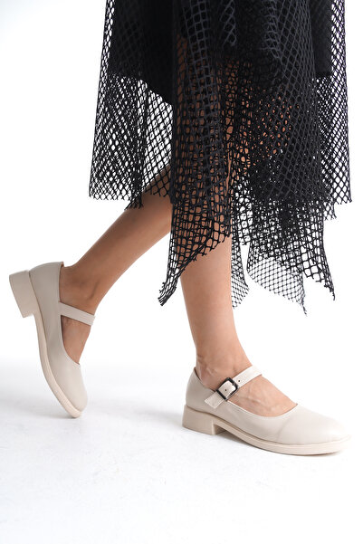 ALNASER MODA Жіночі туфлі Mary Jane на плоскій підошві з шкіряного матеріалу