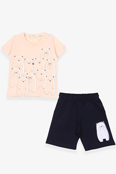 Breeze Baby Boy Shorts Set Polar Bear Printed 9 Months-3 Years, Beige